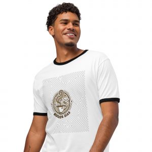 Buenos Días con Café: Camiseta Geométrica en Tonos Sepia